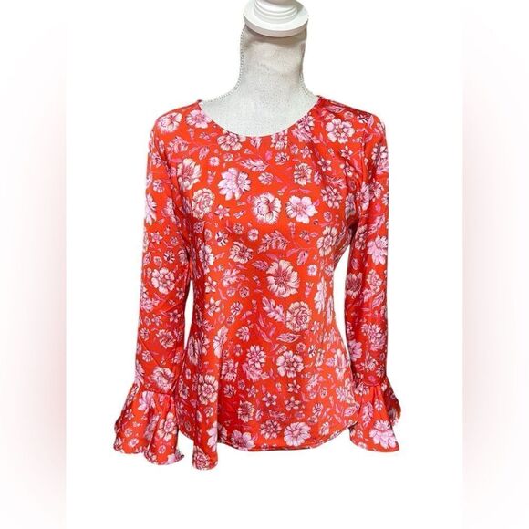 Women's - J. Crew Winter Garden Top in Poppy Fields, Size Small - Picture 2 of 7
